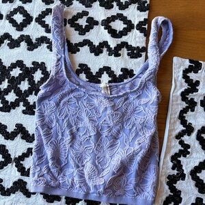 Anthropologie Lilac Floral Crop Top Womens size XXS XS
